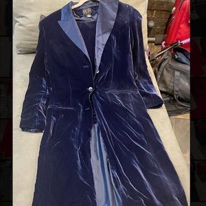 Navy Blue Velvet Suit Jacket & Pants